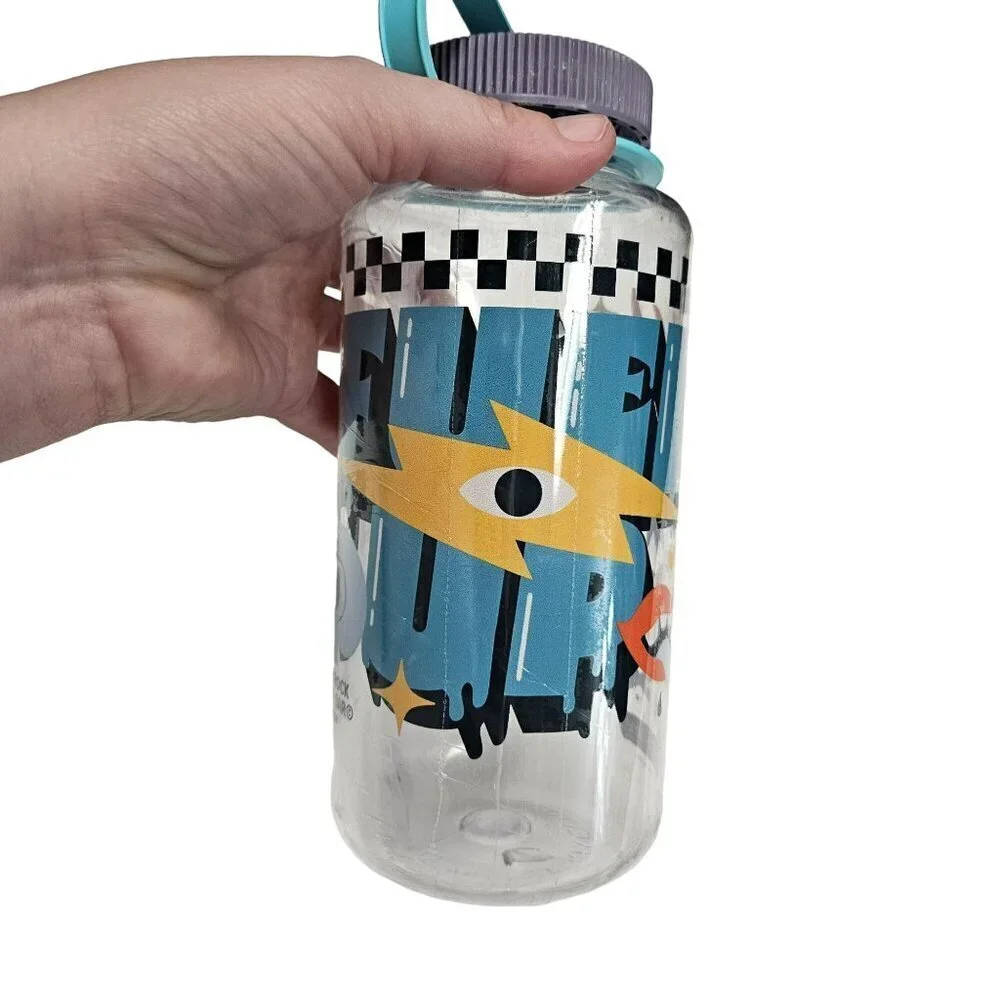 Black Rock Coffee Bar Nalgene 32oz Water Bottle UFO Rainbow‎ Design BPA-Free